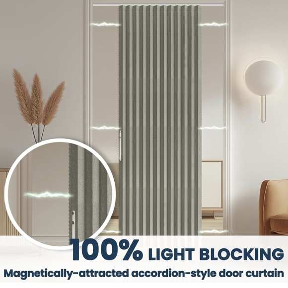 NIB AJAZZ Blackout Accordion Invisible Folding Magnetic Curtain Door - Picture 9 of 16